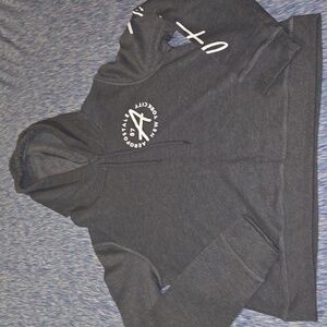 Aeropostale Women's Pullover Hoodie Gray and White Size L NWOT